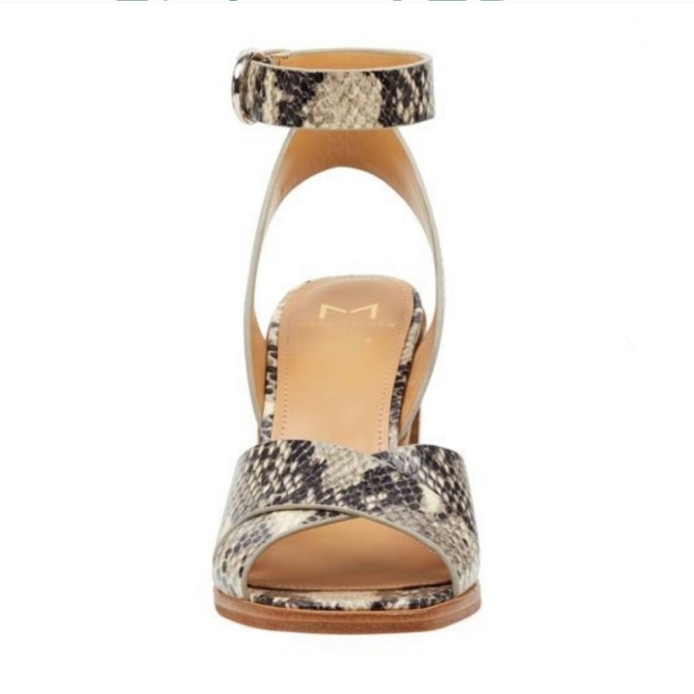 Mark‎ Fisher Shoes Orla Snakeskin Heeled Sandals Sz8 1/2M Leather Upper